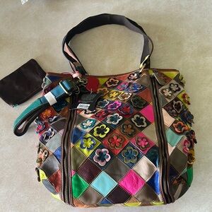 Multicolor Patchwork Tote/ Hang Bag